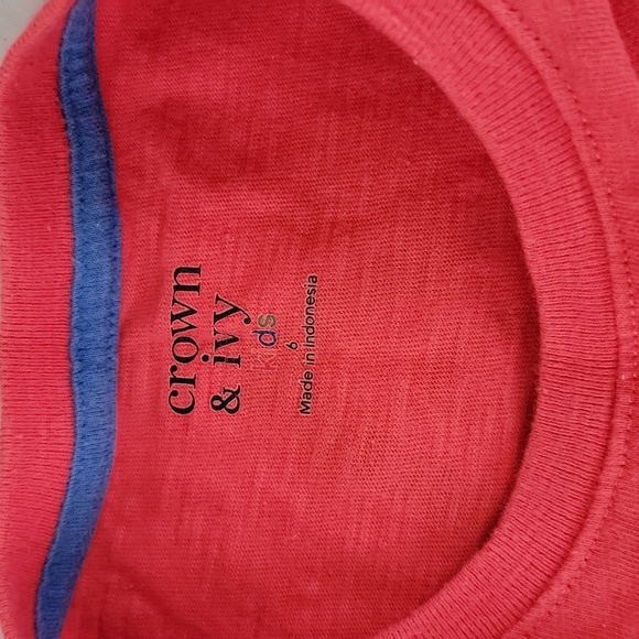 Crown & Ivy long sleeve, pocket, t-shirt, boys size 6. Coral color. - Picture 2 of 5